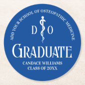 Blue Osteopathic Medical School Graduation Party Runder Pappuntersetzer (Vorderseite)