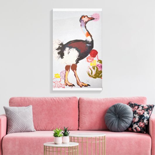 Blue OSTRICH Leinwanddruck (Insitu (Wohnzimmer))