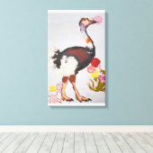 Blue OSTRICH Leinwanddruck (Insitu (Holzboden))