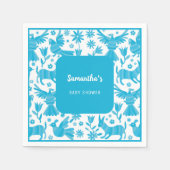 Blue Otomi Babydusche Papier Napkin Serviette (Vorderseite)