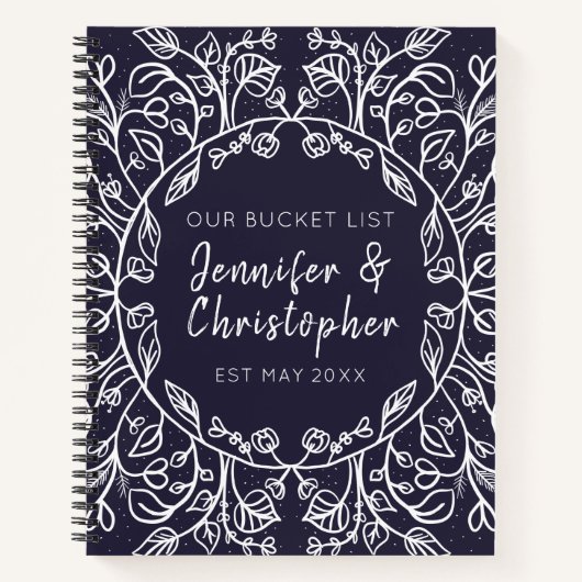 Blue Our Bucket List Paare Keepake Journal Notizblock (Vorderseite)