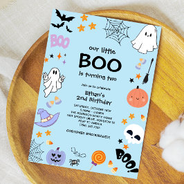 Blue Our Little Boo Boy Halloween 2. Geburtstag Einladung