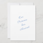 Blue Our Prince Foto Boy Baby Birth Ankündigung (Rückseite)