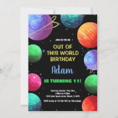 Blue Out dieser Welt Geburtstagseinladungen Einladung (Vorderseite)