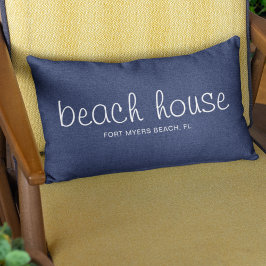 Blue Outdoor Summer Nautical Beach House Custom Lendenkissen