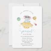 Blue Outer Space Elephant Baby Shower  Einladung (Vorderseite)