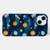 Blue Outer Space Planets Seamless Pattern Case-Mate iPhone Hülle (Rückseite (Horizontal))