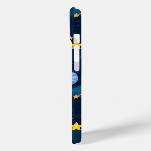 Blue Outer Space Planets Seamless Pattern Case-Mate iPhone Hülle (Rückseite / Links)