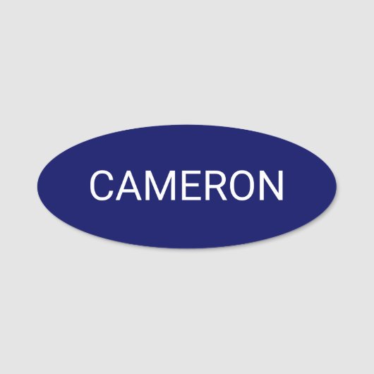 Blue Oval Name Tag Abzeichen Button oder Magnetic  (Vorderseite)