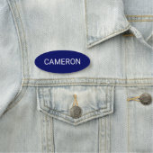 Blue Oval Name Tag Abzeichen Button oder Magnetic  (Beispiel)