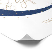 Blue Over Moon Baby Duschkarten und Geschenke Poster (Ecke)