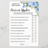 Blue Over oder unter Baby Dusche Bilingkarte Flyer (Vorne)