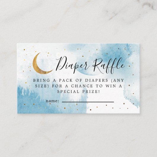 Blue Over the Moon Baby Duschdusche Windelwanne Begleitkarte (Vorderseite)