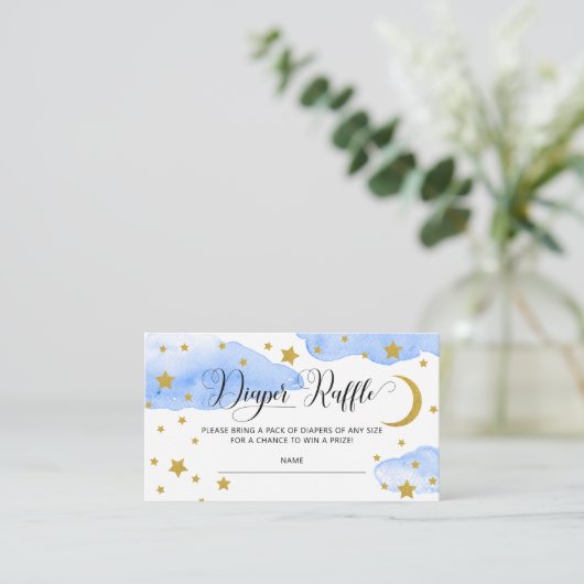 Blue Over the Moon Baby Duschdusche Windelwanne Begleitkarte (Stehend Vorderseite)