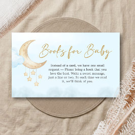 Blue Over the Moon Baby Shower Books for Baby Begleitkarte