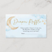 Blue Over the Moon Baby Shower Diaper Raffle Begleitkarte (Vorderseite)