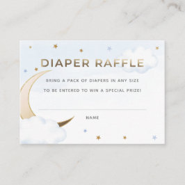 Blue Over the Moon Diaper Raffelkarte Einsteckkart Begleitkarte