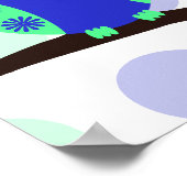 Blue Owl 10. Geburtstag Personalisiertes Zeichen Poster (Ecke)