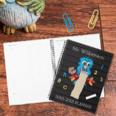 Blue Owl auf Imitate Briefbrett Lehrer Planer