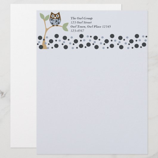 Blue Owl Baby Briefkopf (Vorne/Hinten)