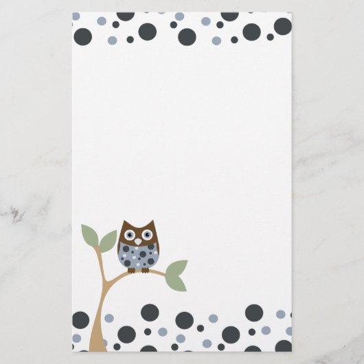Blue Owl Baby Briefpapier (Vorderseite)