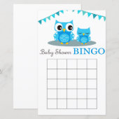 Blue Owl Baby Duschbingkarte (Vorne/Hinten)