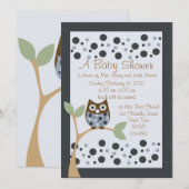 Blue Owl Baby Dusche Einladung (Vorne/Hinten)