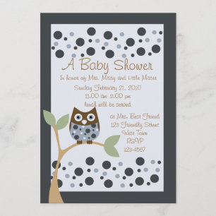 Blue Owl Baby Dusche Einladung
