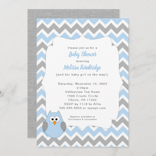 Blue Owl Baby Dusche Einladung, Baby Sprinkle Einladung