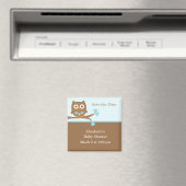 Blue Owl Baby Dusche Save the Date Magnet (In Situ (Geschirrspüler))