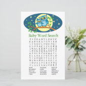 Blue Owl Baby Dusche Word Search Game (Stehend Vorderseite)