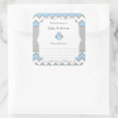 Blue Owl Baby Showbook Quadratischer Aufkleber (Tasche)
