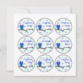 Blue Owl Baby Shower Cupcake Toppers oder Gefällig Einladung (Vorderseite)
