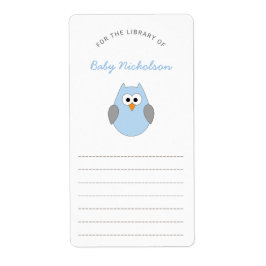 Blue Owl Babydusche Bibliothek Buchzeichen