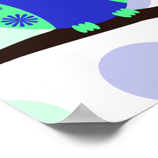 Blue Owl Custom Baby Duschzeichen Poster (Ecke)