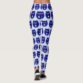 Blue Owl Design Any Colour Background Leggings (Rückseite)