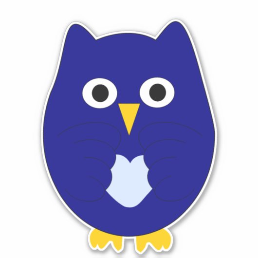 Blue Owl Design Aufkleber (Vorderseite)