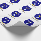 Blue Owl Design Birthday Gift Geschenkpapier (Ecke)