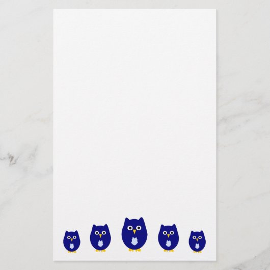 Blue Owl Design Briefpapier (Vorderseite)