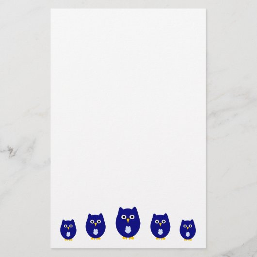 Blue Owl Design Briefpapier (Rückseite)