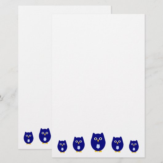 Blue Owl Design Briefpapier (Vorne/Hinten)