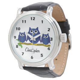 Blue Owl Design Personalised Armbanduhr