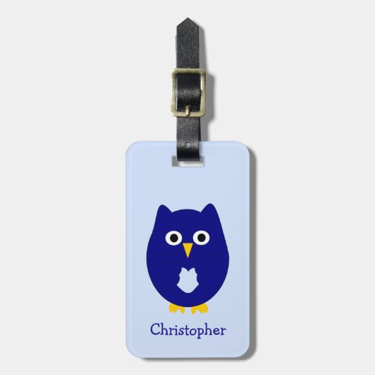 Blue Owl Design Personalised  Gepäckanhänger (Vorderseite vertikal)