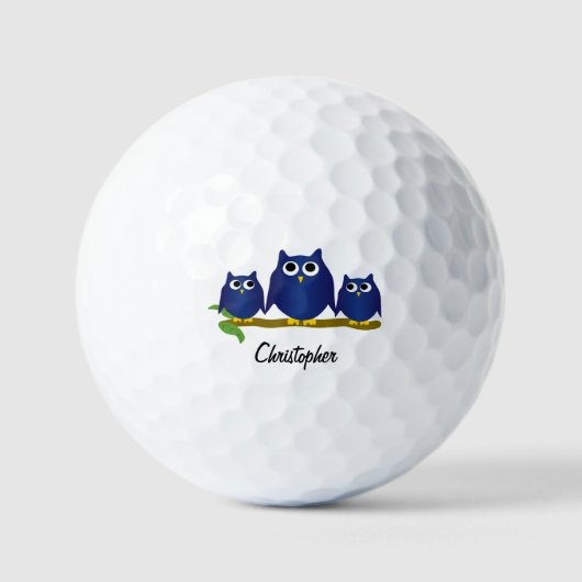 Blue Owl Design Personalised Golfball (Vorderseite)