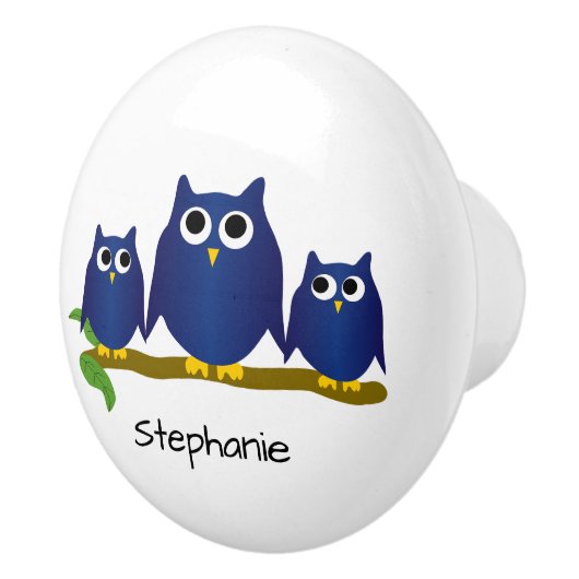 Blue Owl Design Personalised Keramikknauf (Rechts)