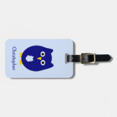 Blue Owl Design Personalisiert Gepäckanhänger (Vorderseite horizontal)