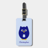 Blue Owl Design Personalisiert Gepäckanhänger (Vorderseite vertikal)
