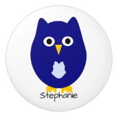 Blue Owl Design Personalisiert Keramikknauf (Vorderseite)