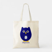 Blue Owl Design Personalisiert Tragetasche (Rückseite)