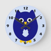 Blue Owl Design Runde Wanduhr (Vorderseite)